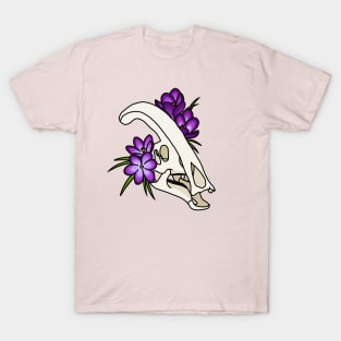 Parasaurolophus and Crocus T-Shirt